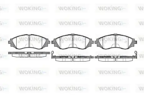 Гальмівні колодки перед Astra/Lacetti/Lanos/Nubira 1.6/2.0/2.5 WOKING P7453.12