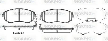 Гальмівні колодки перед. Subaru Impreza 02-/Forester 02- (akebono) WOKING P8513.04