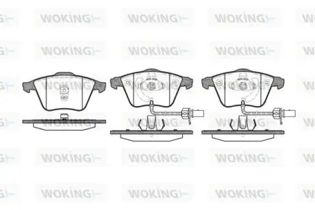 Гальмівні колодки перед. Audi A4/A6/A8 00- WOKING P8643.02