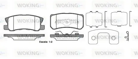Гальмівні колодки задн. CITROËN C4/DODGE AVENGER/CALIBER/JEEP COMPASS 1.6-2.4 06- WOKING P9033.22