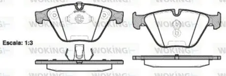 Гальмівні колодки перед. BMW 5 (F10) 10- (ATE) (155,1x68,5x18,9) WOKING P9573.20