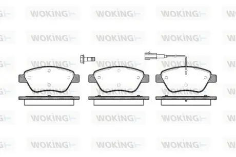 Колодки гальмівний диск. перед. (Remsa) Citroen Nemo 1.4 08-,Citroen Nemo 1.4 09- WOKING P9583.01