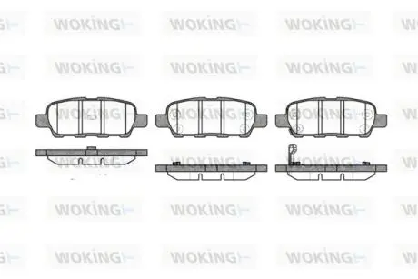 Колодки гальмівний диск. задн. (Remsa) Infiniti Ex 2.5 07-,Infiniti Fx 3.5 02-08 WOKING P9763.01