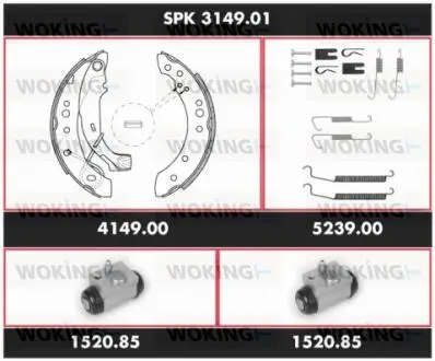 Колодки тормозные барабанные WOKING SPK314901