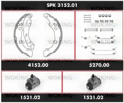 Комплект гальм, барабанний гальмівний механізм WOKING SPK315201