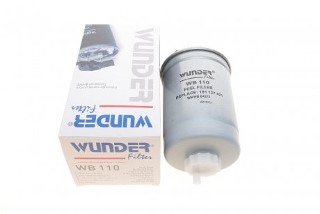 Фильтр топливный VW LT 2.4D/T3 1.6D/TD -88/Golf II -87 (без подигр.) WUNDER FILTER WB 110