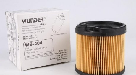 Фильтр топливный Fiat Scudo/Citroen Jumpy/Peugeot Expert 2.0JTD/HDi 99-04 (с-ма Bosch) WUNDER FILTER WB 404 (фото 1)