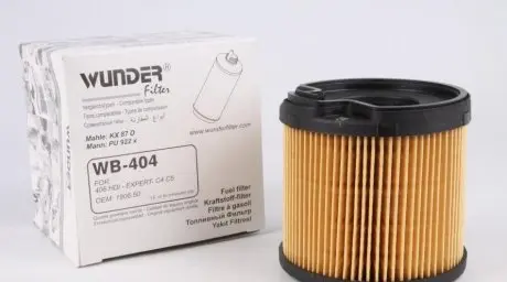 Фильтр топливный Fiat Scudo/Citroen Jumpy/Peugeot Expert 2.0JTD/HDi 99-04 (с-ма Bosch) WUNDER FILTER WB 404