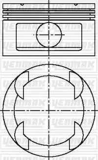 Поршень с кольцами і пальцем (размер отв. 86,50/+0.50) OPEL Omega B 3.0 (6цл.) (X 30 XE) YENMAK 31-03812-050