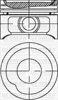 Поршень з кільцями і пальцем (размір отв. 77.60/STD) OPEL Astra F, Corsa, Combo 1,4 (1.4 NV, C1.4 NZ) YENMAK 31-03819-000