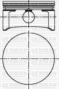 Поршень с кольцами і пальцем (размер отв. 81 / +0.5) Opel Astra G 1.8 (4цл.) (X 1.8 XE1, Z 1.8 XE, Z 1.8 XEL) YENMAK 31-04219-050
