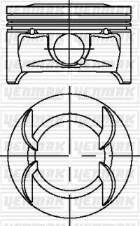 Поршень с кольцами і пальцем (размер отв. 79.5 / +0.5) OPEL ASTRA J 1.6 (4цл.) (A16XER) YENMAK 31-04231-050