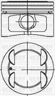 Поршень с кольцами і пальцем (размер отв. 86.4 / STD) FIAT PALIO 1.6 (4цл.) (182B6000 16V 103PS) YENMAK 31-04269-000 (фото 1)