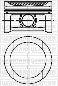 Поршень VW Golf III/IV/Passat 1.6 94-04 (81.26mm/+0.25) YENMAK 3104307025