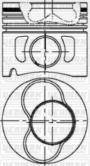 Поршень VW T5 1.9TDI (80.01mm/+0.5) (3-4 циліндр) YENMAK 3104314050