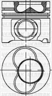 Поршень VW T5 2.5TDI (81.5mm/+0.5) (1-2 цилиндр) AXD YENMAK 3104317050