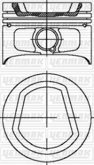 Поршень VW Golf III/Caddy II 1.6 95-00 (77.01mm/+0.50) YENMAK 3104321050