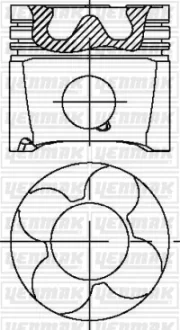 Фото поршень с кольцами і пальцем на 1/2/3цил. (размер отв. 78.31/STD) VW, AUDI, SKODA 2,5TDI 00- (AKE, BFC, AYM, BCZ Euro3) YENMAK 31-04331-000 Поршень с кольцами і пальцем на 1/2/3цил. (размер отв. 78.31/STD) VW, AUDI, SKODA 2,5TDI 00- (AKE, BFC, AYM, BCZ Euro3) YENMAK 31-04331-000