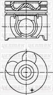 Поршень с кольцами і пальцем (размер отв. 91 / STD) (D4CB CRDI) YENMAK 36-03537-000