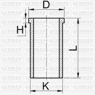 Гильза цилиндра FIAT Scudo 1.6 JTD (размер отв. 75 / STD)(EXPERT 1.6 HDI, 307 1.6 HDI) YENMAK 51-65826-000