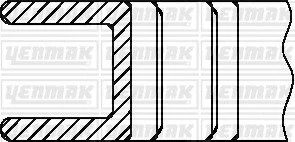 Комплект поршневих кілець (на 1 поршень) FIAT Punto 1.2 (71.2/0.4) (1.2/1.2/2.5) YENMAK 91-09285-040