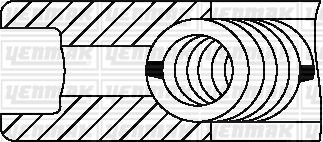 Кольца поршневые (к-кт на 4 поршня) Citroen Nemo 1.4HDi 08- (73.70mm/STD) (2.5-1.98-2.5) YENMAK 9109460000 (фото 1)