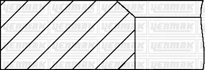 Кольца поршневые Opel Kadett D/E 1.3 N/S 79-91 (75.50mm/STD) YENMAK 91-09801-050