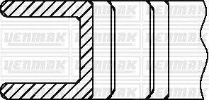 Комплект поршневих кілець (на 1 поршень) OPEL Antara 2.4, CHEVROLET Captiva 2.4 (87.5/STD) (1,2/1,5/2,5) YENMAK 91-09814-000