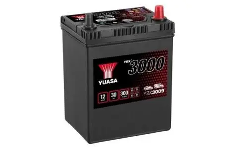 Акумулятор 12В 30Агод./300А YBX3000 SMF (R+ тонкі клеми (японські транспортні засоби)) 167x129x223 B00 (пусковий) YUASA YBX3009