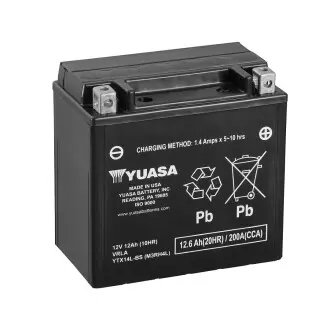 МОТО 12V 12,6Ah MF VRLA Battery AGM YTX14L-BS) YUASA YTX14LBS