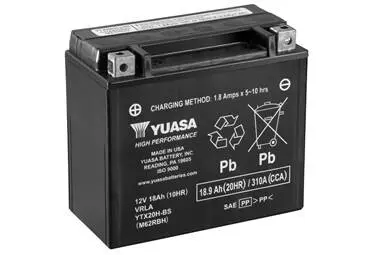 МОТО 12V 18,9Ah High Performance MF VRLA Battery AGM YTX20H-BS(сухозаряжений) YUASA YTX20HBS