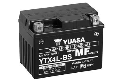 МОТО 12V 3Ah MF VRLA Battery AGM YUASA YTX4L-BS