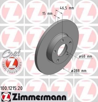 Тормозной диск ZIMMERMANN 100121520