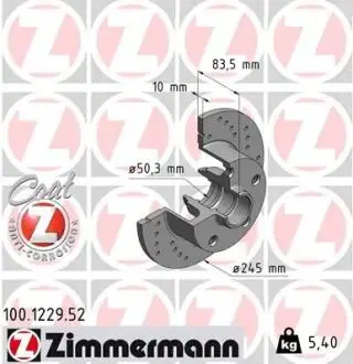 Тормозной диск ZIMMERMANN 100122952