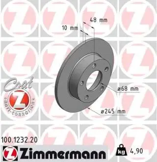 Тормозной диск ZIMMERMANN 100123220
