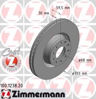 Гальмівний диск ZIMMERMANN 100123820