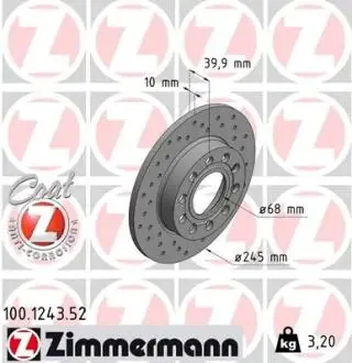 Тормозной диск ZIMMERMANN 100124352