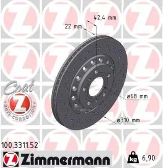 Гальмівний диск ZIMMERMANN 100331152