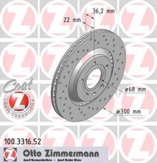Тормозной диск ZIMMERMANN 100331652