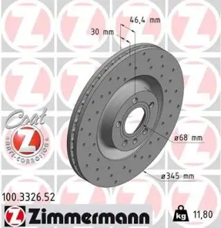 Гальмівний диск ZIMMERMANN 100332652