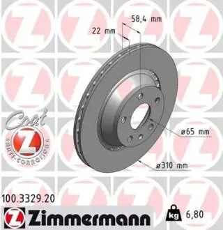 Тормозной диск ZIMMERMANN 100332920