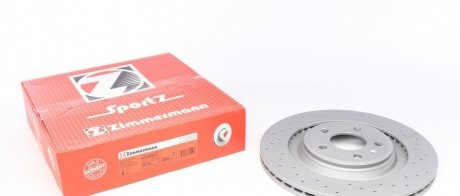 Диск тормозной (задний) Audi A4/A5 08-17/Q5 08-(330х22) (с покрытием) (с отверстиями) (вент.) ZIMMERMANN 100.3334.52 (фото 1)