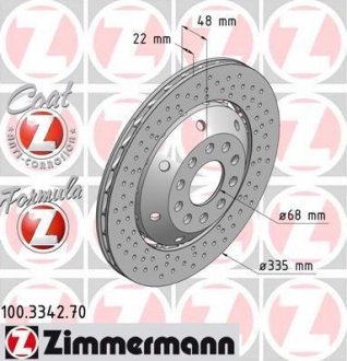 Тормозной диск ZIMMERMANN 100334270 (фото 1)