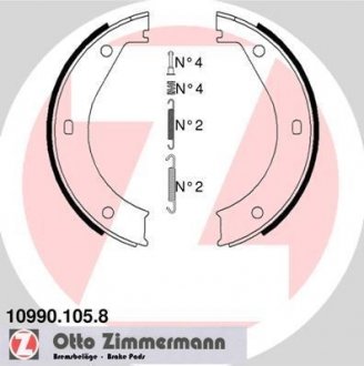 Тормозные колодки ручного тормоза ZIMMERMANN 109901058
