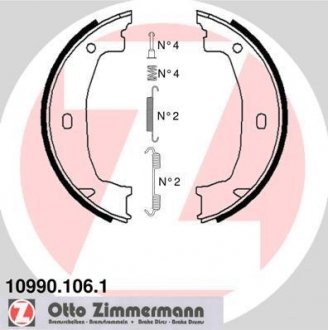 Тормозные колодки ручного тормоза ZIMMERMANN 109901061 (фото 1)