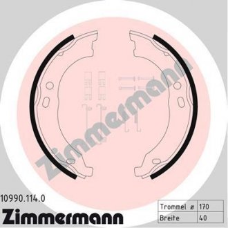 Тормозные колодки ручного тормоза ZIMMERMANN 109901140 (фото 1)