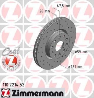 Тормозной диск ZIMMERMANN 110221452