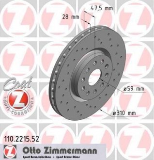 Тормозной диск ZIMMERMANN 110221552