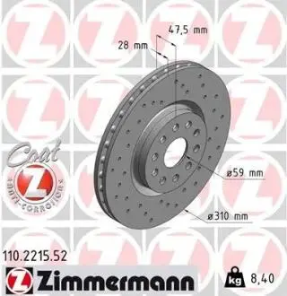Тормозной диск ZIMMERMANN 110221552