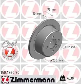 Тормозной диск ZIMMERMANN 150126020